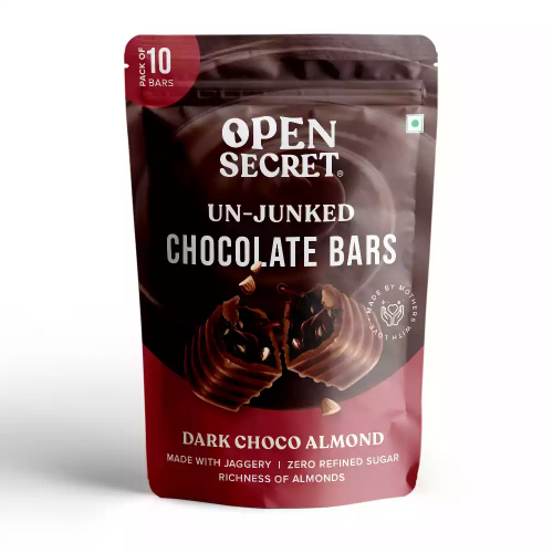 Dark Choco Almond Chocolate Bars (Pack of 10 Bars)