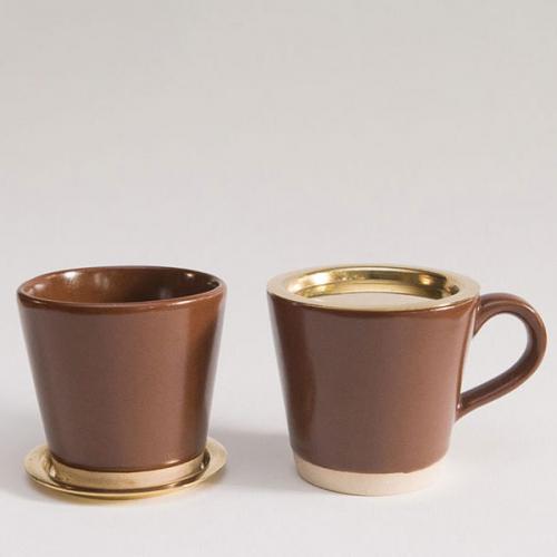 Tea Cups - Brown x 2 